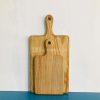 Thớt gỗ decor chữ nhật trơn tay cầm thường gỗ tần bì nguyên khối