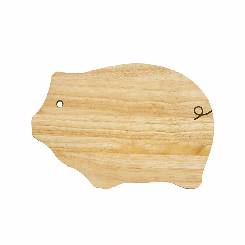 Thớt gỗ decor hình heo nhỏ gỗ cao su - TD05321 (2)